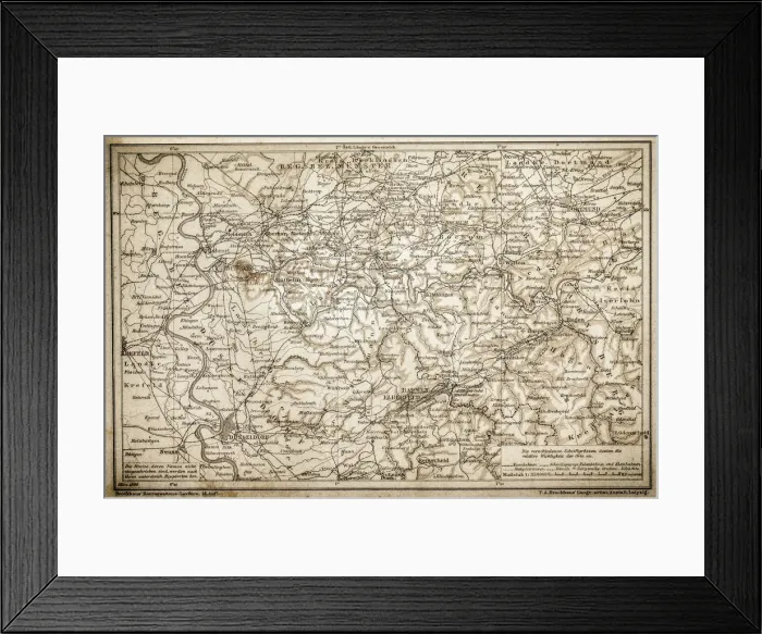 Framed Print : Rhenish-Westphalia coals and industrial map Framed Print : Rhenish-Westphalia coals and industrial map