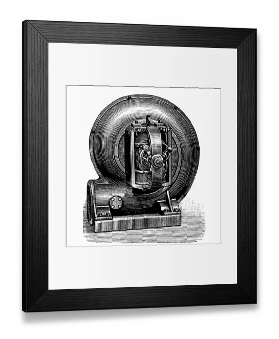 Framed Print : Air fan. Antique illustration of air fan