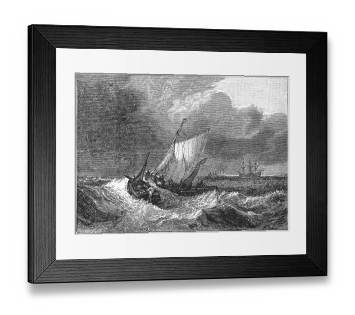 Framed Print : Dutch Boats in a Gale Framed Print : Dutch Boats in a Gale