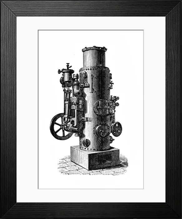 Framed Print : Vapor pump with vertical boiler Framed Print : Vapor pump with vertical boiler