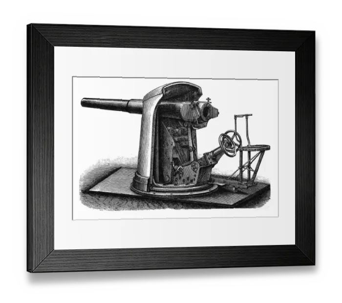 Framed Print : Rapid-fire cannon in ship mount Framed Print : Rapid-fire cannon in ship mount