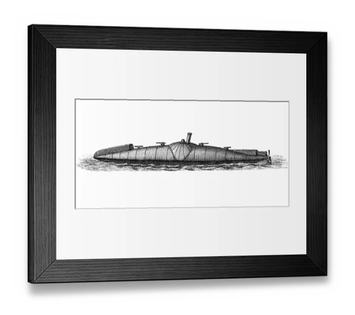Framed Print : Antique submarine