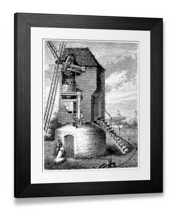 Framed Print : Windmill. Antique illustration of a Windmill Framed Print : Windmill. Antique illustration of a Windmill