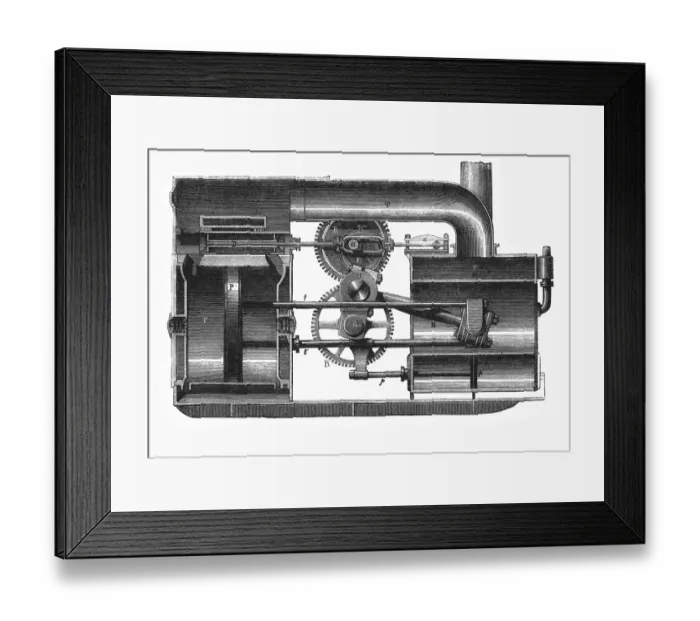 Framed Print : Two-Cylinder Steam Engine Framed Print : Two-Cylinder Steam Engine