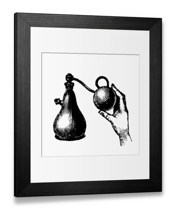 Framed Print : Vaporizer. Antique illustration of a vaporizer Framed Print : Vaporizer. Antique illustration of a vaporizer