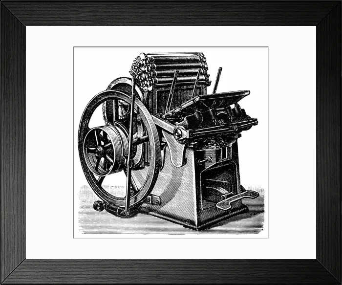 Framed Print : Machine. Antique illustration of a Machine Framed Print : Machine. Antique illustration of a Machine