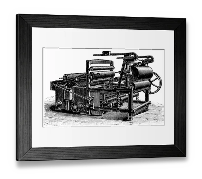 Framed Print : Machine. Antique illustration of a Machine Framed Print : Machine. Antique illustration of a Machine