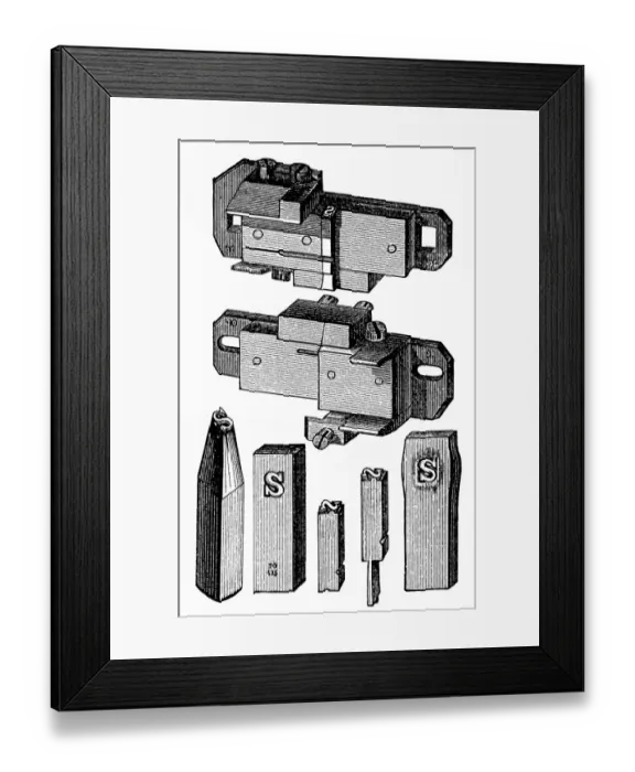 Framed Print : Typesetting font parts Framed Print : Typesetting font parts