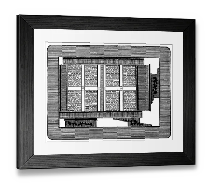 Framed Print : Typesetting (antique engraving)