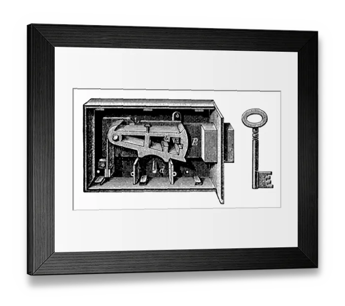 Framed Print : lock and key Framed Print : lock and key