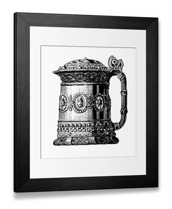 Framed Print : gilt tankard of silver
