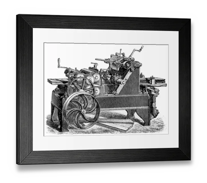 Framed Print : Machine. Antique illustration of a Machine Framed Print : Machine. Antique illustration of a Machine