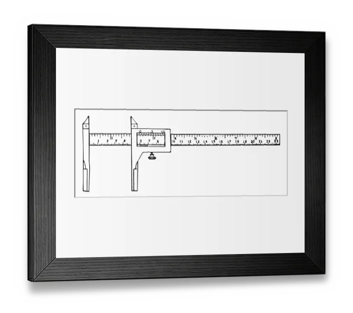Framed Print : caliper. Antique illustration of a caliper Framed Print : caliper. Antique illustration of a caliper