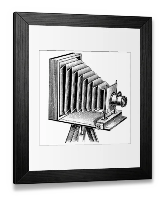 Framed Print : Vintage travel camera