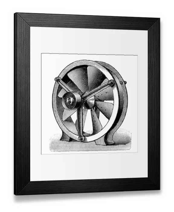 Framed Print : Slice fan. Antique illustration of industrial fan Framed Print : Slice fan. Antique illustration of industrial fan