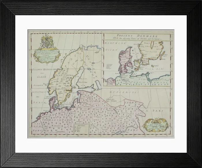 Framed Print : Map of Denmark Framed Print : Map of Denmark
