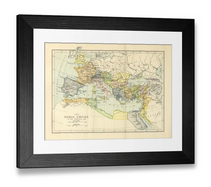 Framed Print : Roman Empire in the Apostolic Age Map, Engraving, 1892 Framed Print : Roman Empire in the Apostolic Age Map, Engraving, 1892