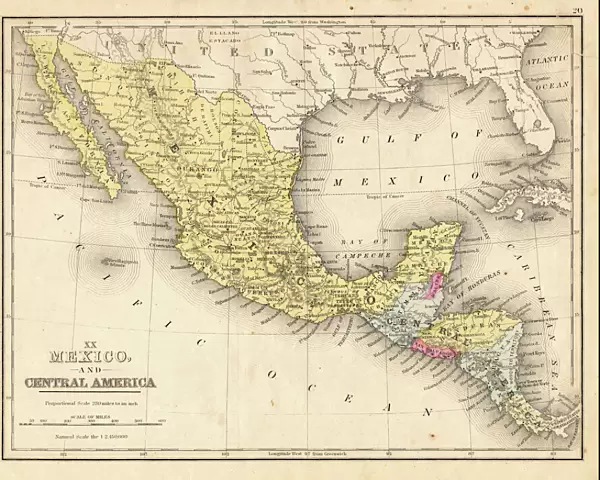 Mexico and Central America map 1867