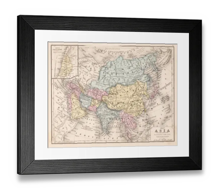 Framed Print : Asia map 1867 Framed Print : Asia map 1867