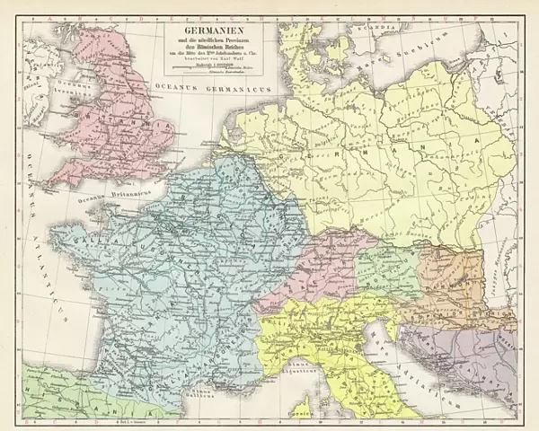Germany and the northern provinces of the roman empire map 1895