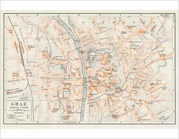 Graz Austria map 1895