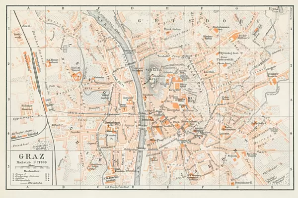 Graz Austria map 1895