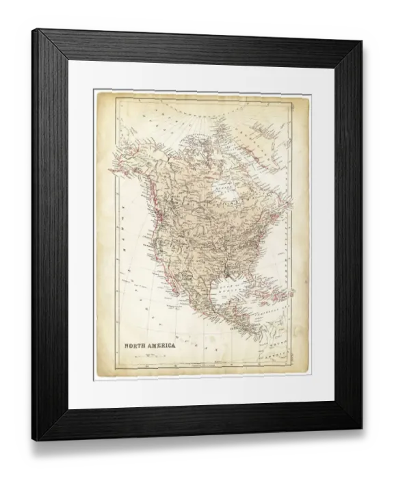 Framed Print : North America map 1878 Framed Print : North America map 1878
