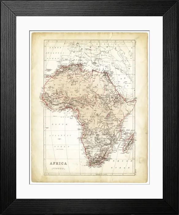 Framed Print : Africa map 1878
