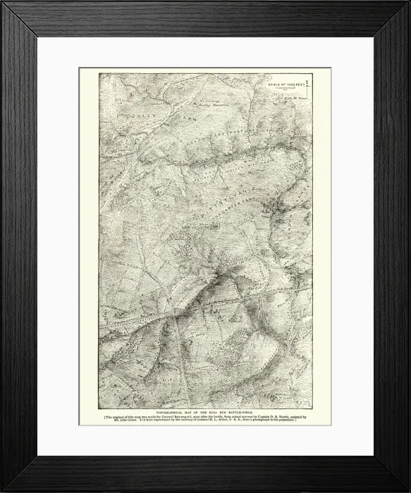 Framed Print : Map of the Battle of Bull Run Framed Print : Map of the Battle of Bull Run