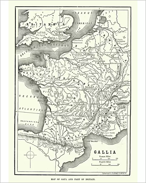 Map of Ancient Gaul (France)