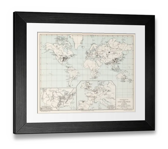 Framed Print : World spread of hardwood map 1895 Framed Print : World spread of hardwood map 1895