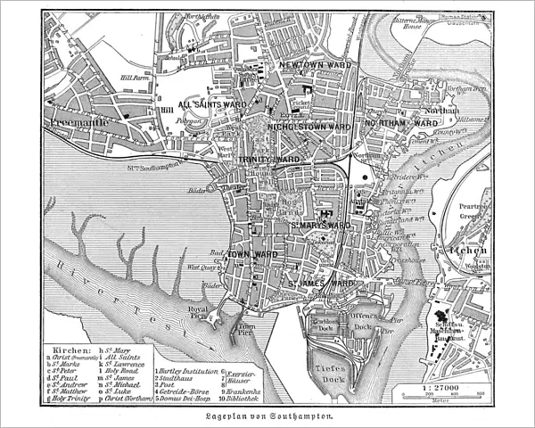 Southampton England map 1895