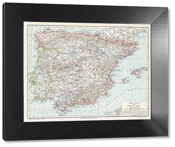 Spain and Portugal map 1895