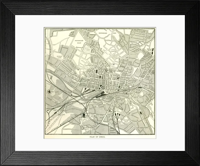 Framed Print : Plan of Leeds (Victorian engraving) Framed Print : Plan of Leeds (Victorian engraving)