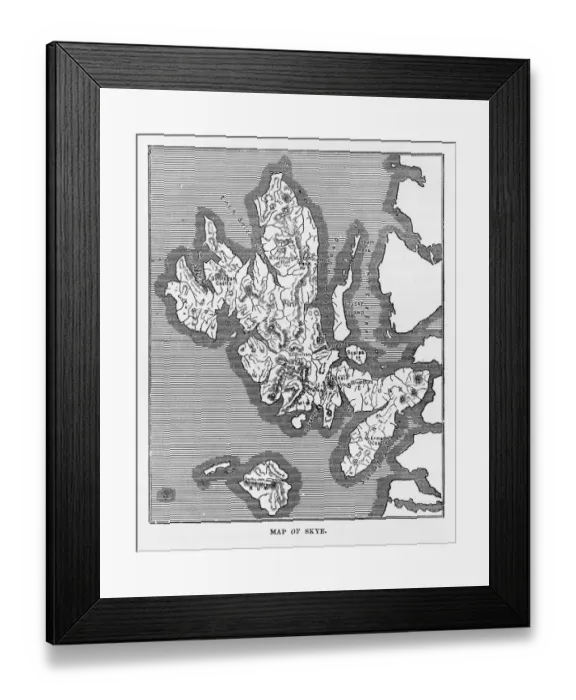 Framed Print : Map of the Isle of Skye, Scotland Victorian Engraving, 1840 Framed Print : Map of the Isle of Skye, Scotland Victorian Engraving, 1840