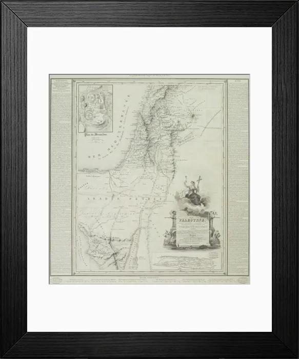 Framed Print : Antique map of the holy land of Sinai peninsula Framed Print : Antique map of the holy land of Sinai peninsula