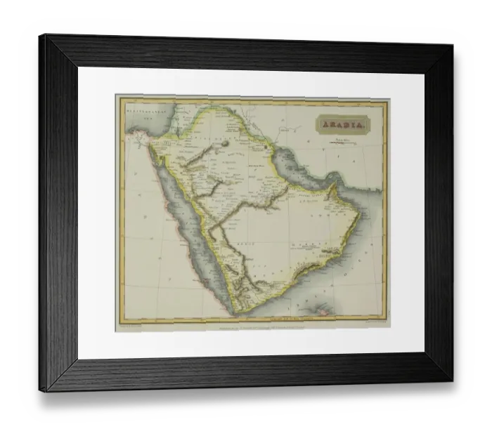 Framed Print : Antique map of Arabia Framed Print : Antique map of Arabia