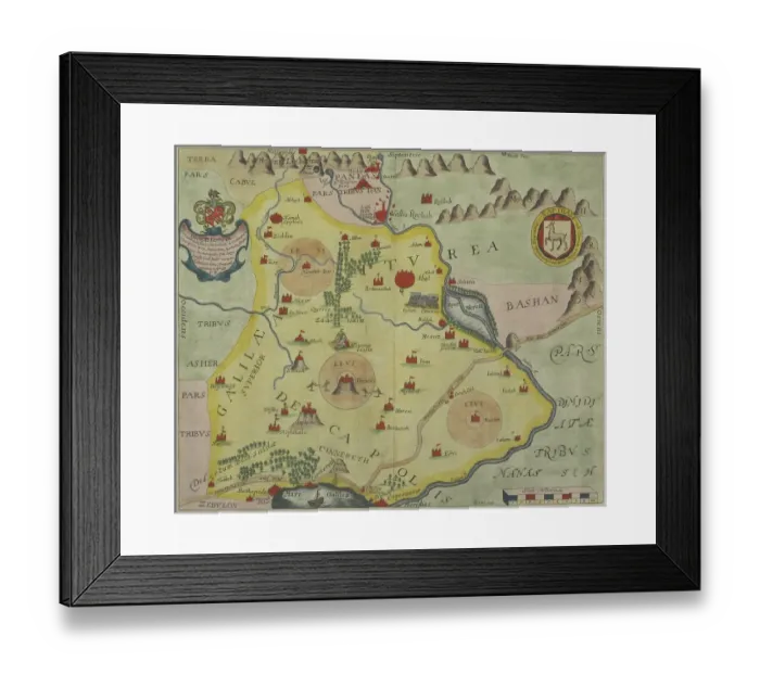Framed Print : Antique map of the holy land Framed Print : Antique map of the holy land