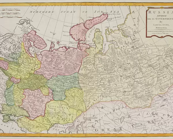 Antique map of Russia