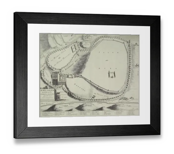 Framed Print : Antique plan of Jerusalem, Israel Framed Print : Antique plan of Jerusalem, Israel
