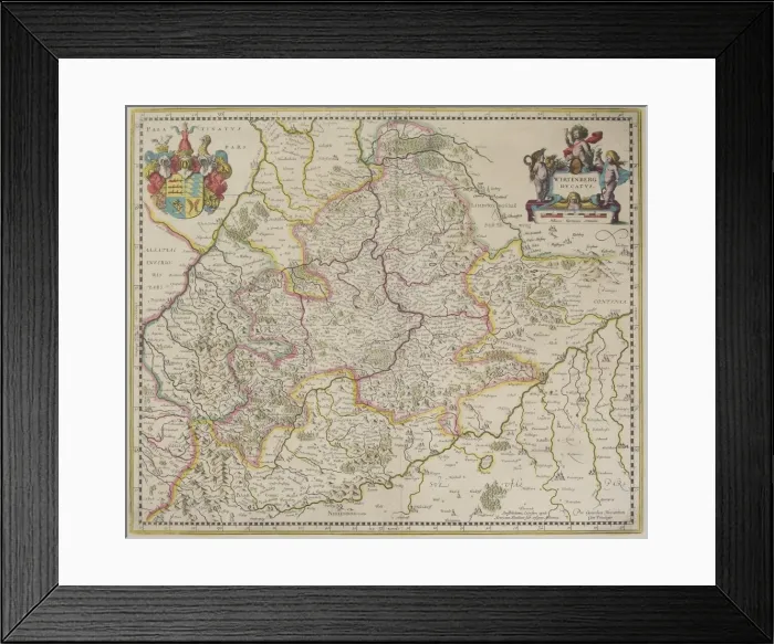 Framed Print : Antique map of Wirtenberg in Germany Framed Print : Antique map of Wirtenberg in Germany