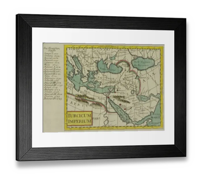 Framed Print : Antique map of the Turkish Empire Framed Print : Antique map of the Turkish Empire