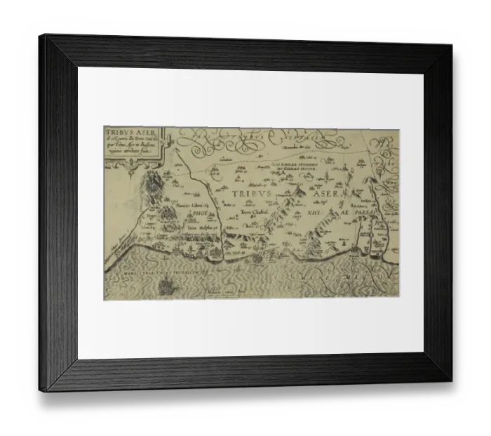 Framed Print : Antique map of tribes of Aser in the holy land Framed Print : Antique map of tribes of Aser in the holy land
