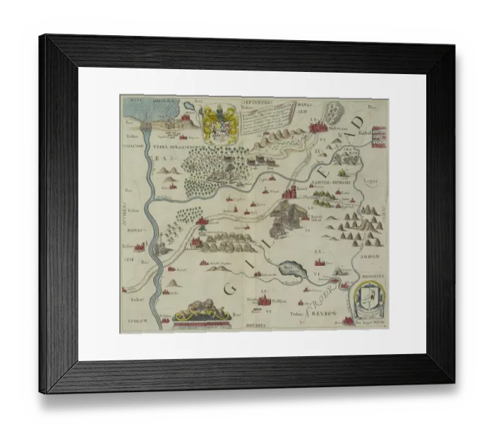 Framed Print : Antique map of the holy land Framed Print : Antique map of the holy land