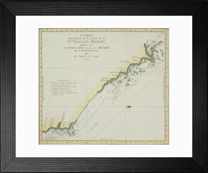 Framed Print : Antique map of coast of southeast Australia Framed Print : Antique map of coast of southeast Australia