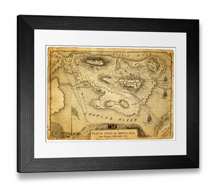 Framed Print : Plan of action at the Battle on Breeds Hill Framed Print : Plan of action at the Battle on Breeds Hill
