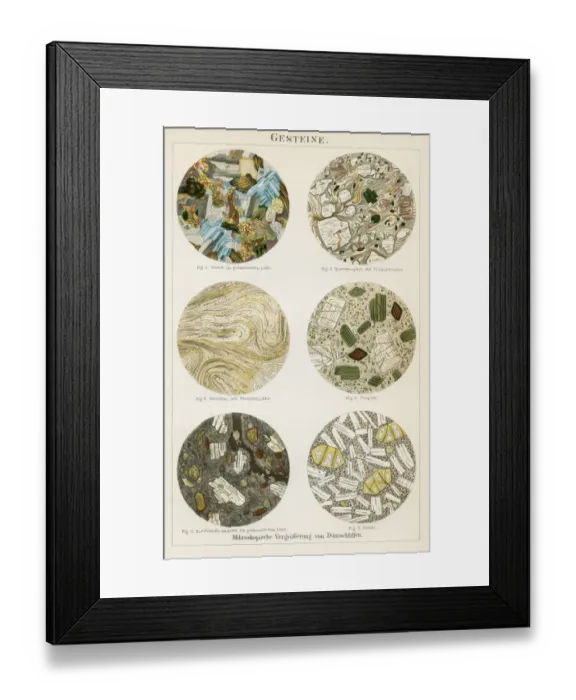 Framed Print : Rocks stones lithograph 1895 Framed Print : Rocks stones lithograph 1895