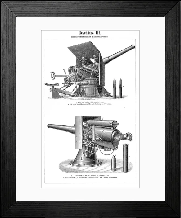 Framed Print : Artillery engraving 1895