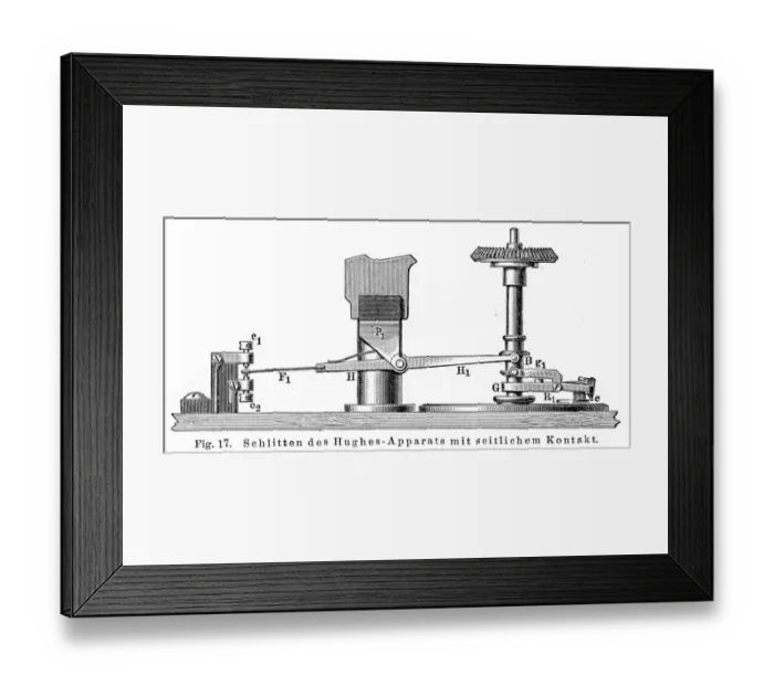 Framed Print : Hughes Telegraph engraving 1895