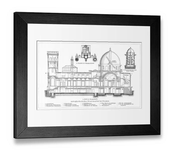 Framed Print : Postdam Observatory engraving 1895